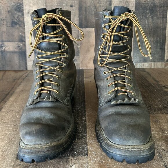 Whites Vintage Handmade Logger Packer Plain Toe Work Boots Mens 12.5 D - Picture 5 of 12
